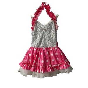 Weissman‎ Dance Costume Pageant Dress Up Sequin Pink Polka Dot Tutu SZ C XS 4/5